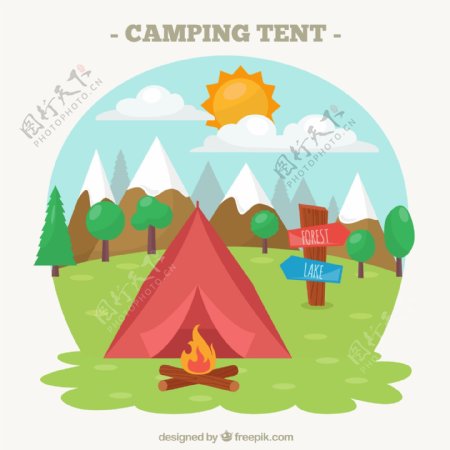 野营帐篷的插图