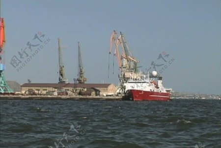 阿塞拜疆船舶停靠里海股票视频视频免费下载