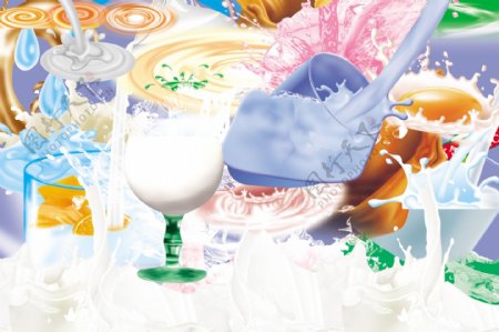 各种奶花用于奶茶包装设计饮品设计包装