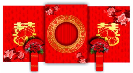 中式婚礼合影模板下载