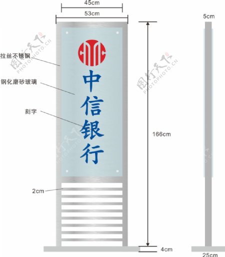 中信银行导视牌设计