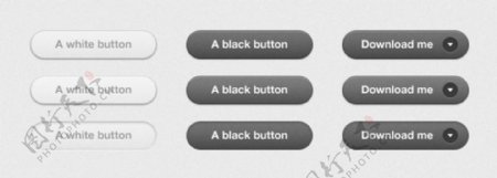 灰色简单UI设计图标按钮素材下载