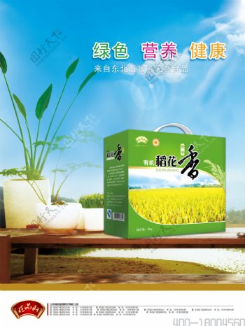 稻花香绿色食品广告PSD素材