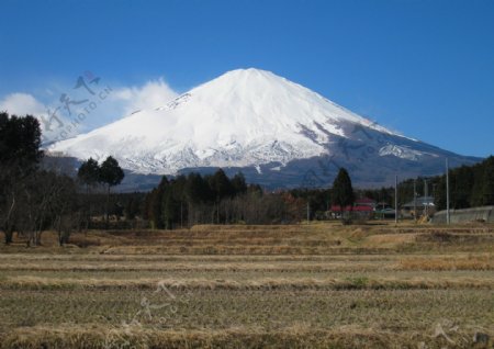 冬天日本富士山风景图片