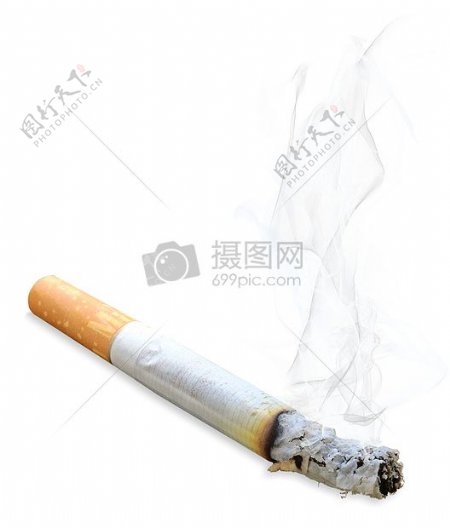 烟雾缭绕香烟特写