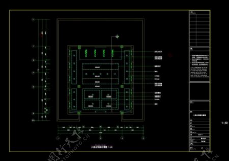 八层总顶棚cad图纸