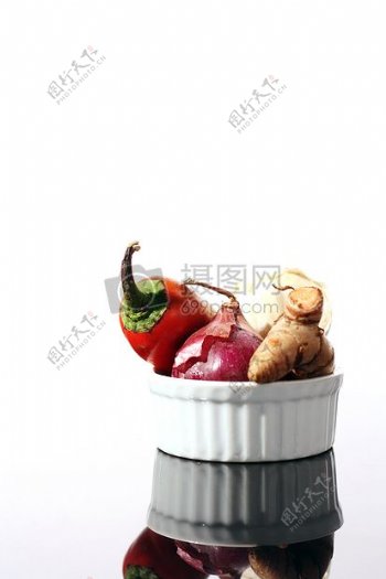 蔬菜碗配料辣椒葱姜