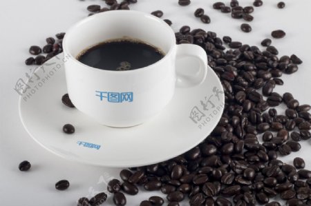 咖啡杯咖啡豆智能贴图场景
