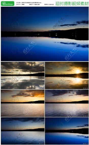 美丽的哥伦湖湖面风光延时摄影素材