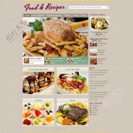 东南亚美食网站PSD设计