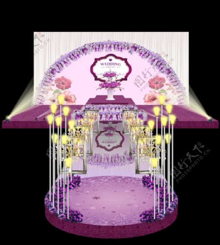 紫色花门婚礼