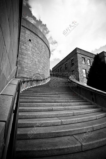 楼梯黑色和白色建筑设计楼梯透视楼梯