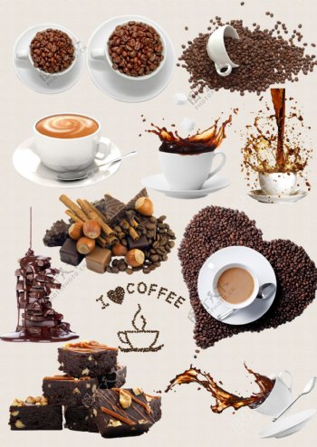咖啡巧克力素材PSD