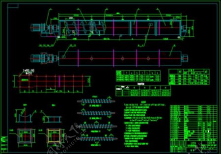 LS250螺旋输送机全套CAD图纸