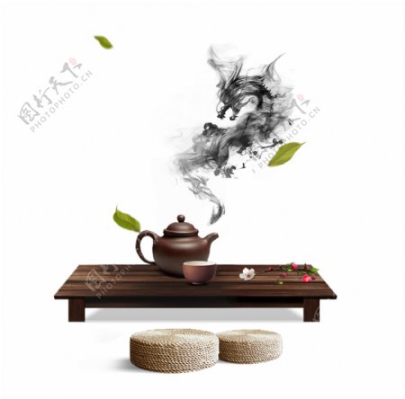 茶茶叶中国元素中国风茶叶水墨茶壶