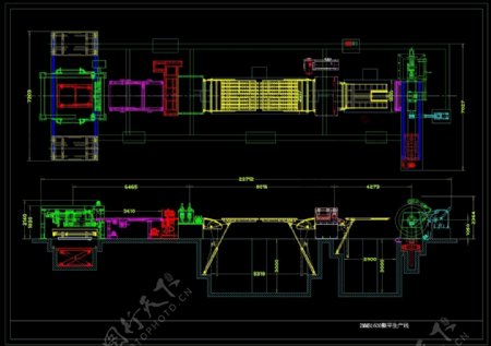 生产线总图CAD机械图纸