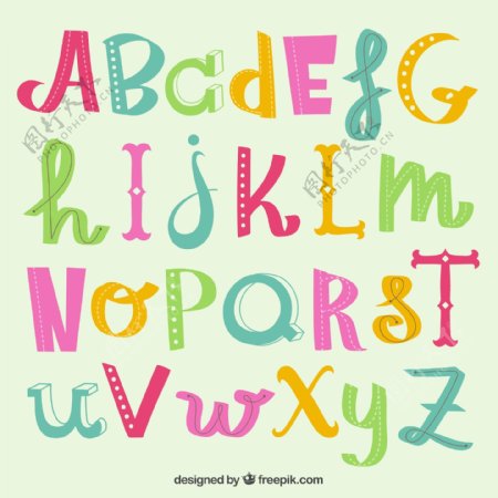创意彩色字母设计矢量素材