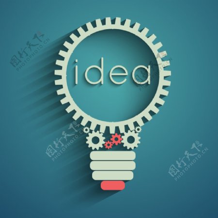 齿轮灯泡IDEA创意海报