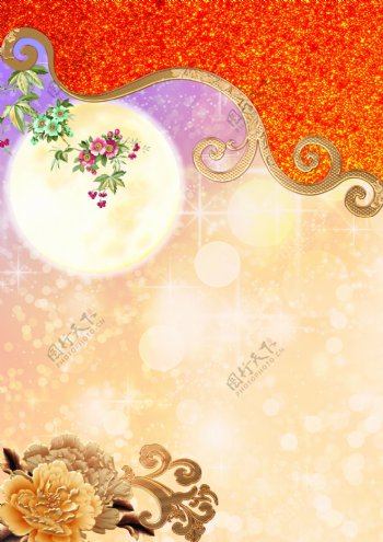 中秋节花纹背景图片