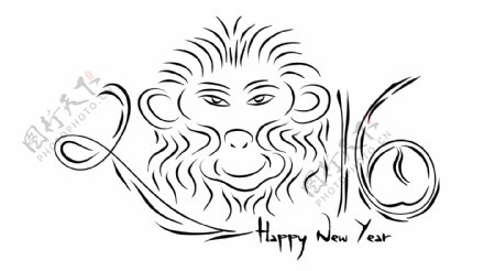 2016年猴年简笔画图片