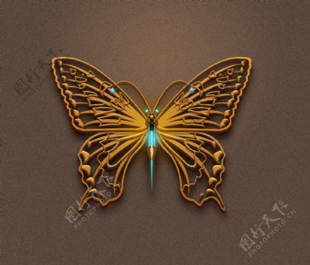 金属质感蝴蝶