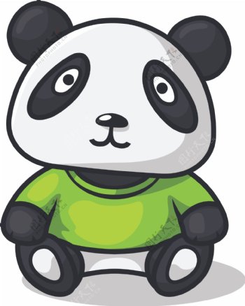 穿绿短袖的熊猫