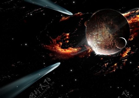 宇宙彗星世界末日图片