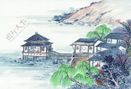 山水风景国画图片