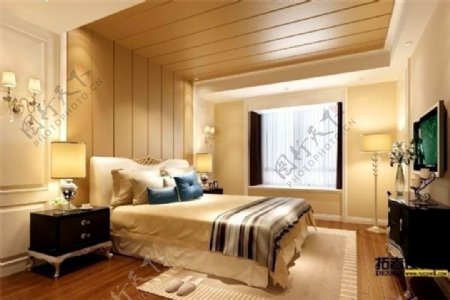 现代舒适卧室家装模型设计