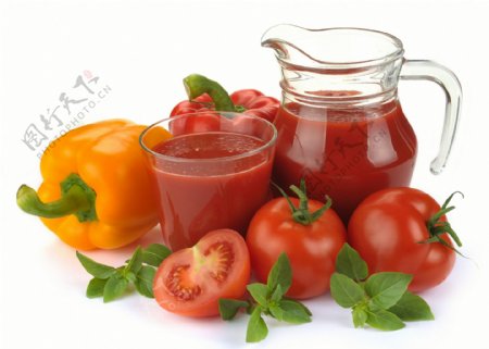 番茄汁与辣椒番茄图片