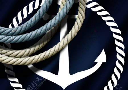 航海图标与麻绳图片