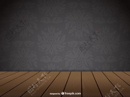 装饰墙和木地板