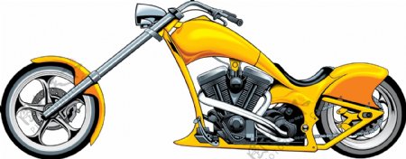 黄色酷炫摩托