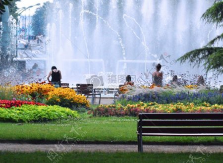 公园里的喷泉