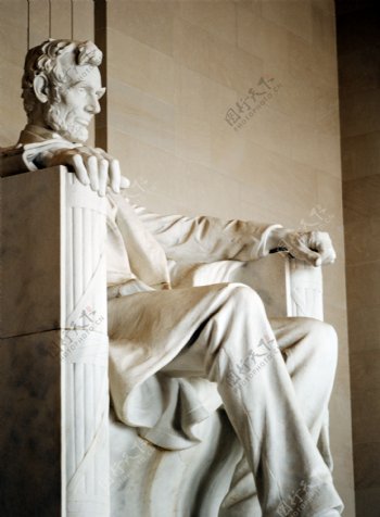 林肯雕像摄影图片