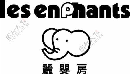 大象卡通logo素材矢量图