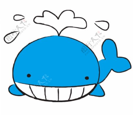 小鲸鱼卡通插画