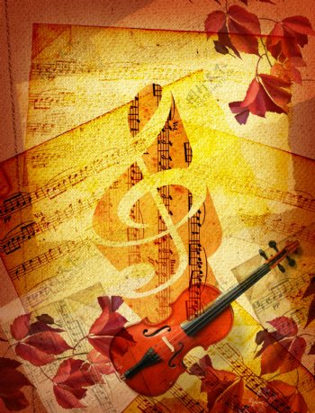 树叶与小提琴