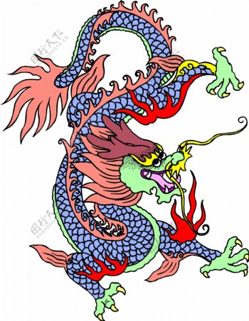 龙纹吉祥图案中国传统图案0071