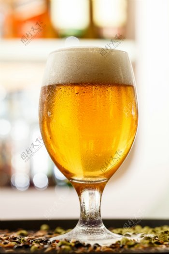 啤酒与光斑背景图片