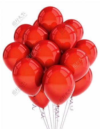 红色节日气球图片