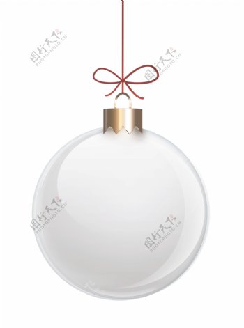 白色圣诞球图片