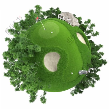 创意高尔夫地球模型图片