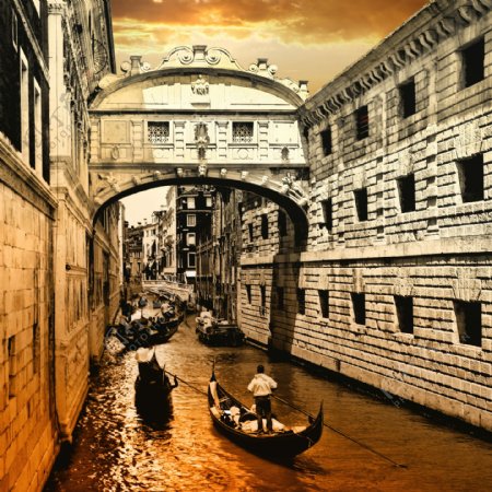 威尼斯小河风景图片