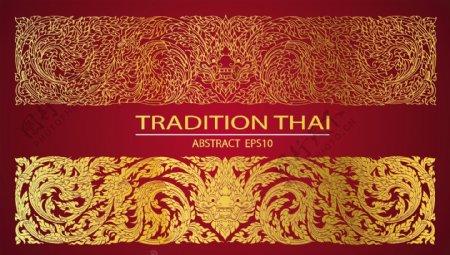 抽象泰国传统图案背景矢量素材