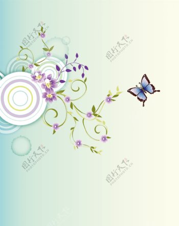 蝶与花移门图案图片