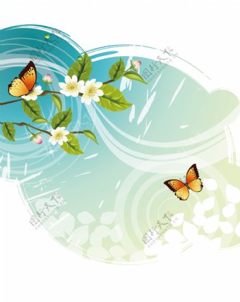 蝶与花移门图案图片