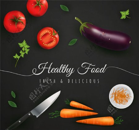 健康食品海报矢量图片AI