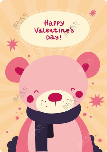 可爱的熊情人节卡片
