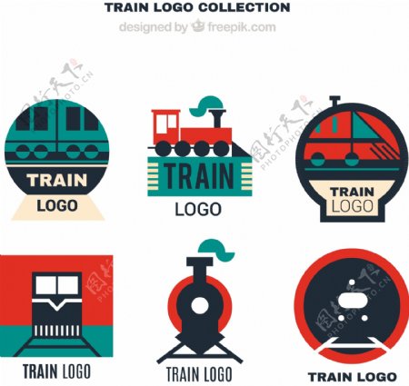各种火车标志logo平面设计素材